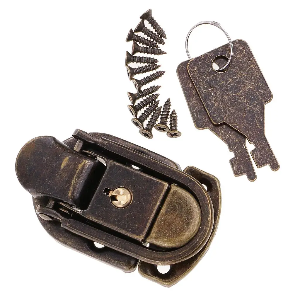 Chinese Classic Padlock Lock Zinc Alloy Vintage Metal Padlock Decorative Jewelry Box Lock for Handbag Diary Crafts