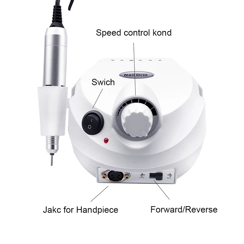 Ponceuse à ongles électrique portable, machine de manucure professionnelle, ensemble de forets à ongles, équipement de polissage de salon, 35000 tr/min