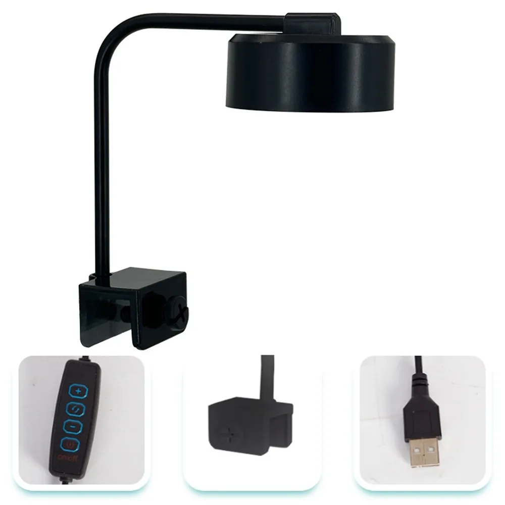 3 Color Modes Mini Clip-on Aquarium Lamp Waterproof Energy Saving LED Aquarium Light 8W USB Fish Tank Clip Lamp Home Decorations