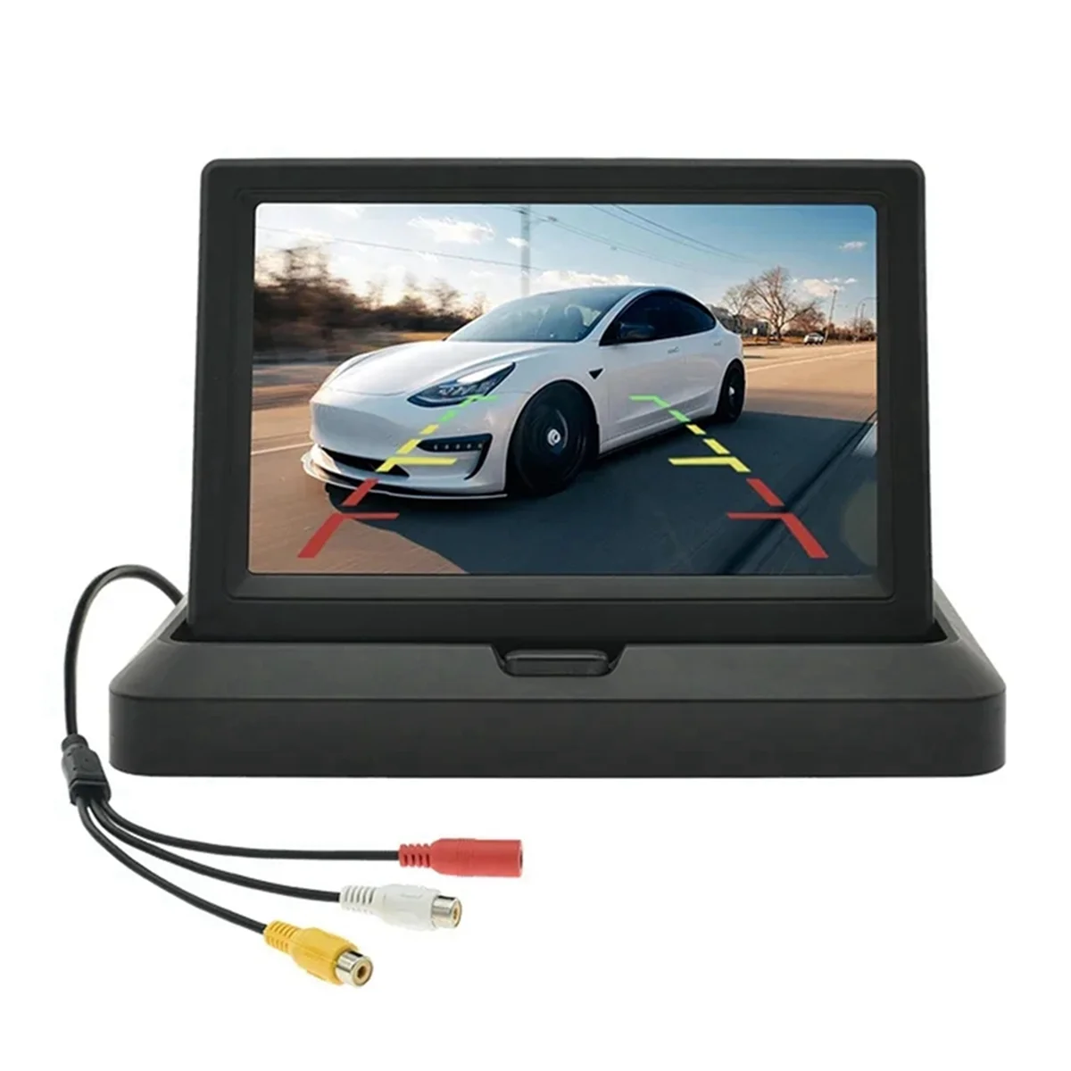 Pantalla de Monitor plegable para coche con entrada de vídeo bidireccional para cámara de visión trasera de vehículo pantalla TFT de 5 pulgadas de respaldo de estacionamiento