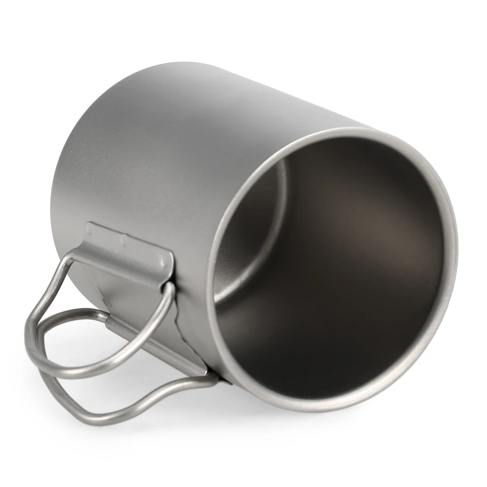 TOMSHOO 220/350/450/600ml Double Wall Titanium Water Cup Coffee Tea Mug for Home Office Outdoor Camping Hiking Backpacking