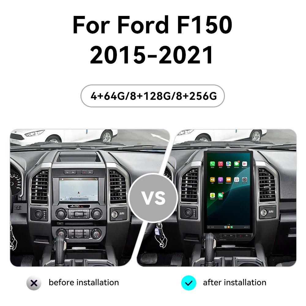 15.6 Inch For Ford F150 2015-2021 Android 13 Multimedia Player Car GPS Navigation Car Stereo Radio Head Unit Tape Recorder