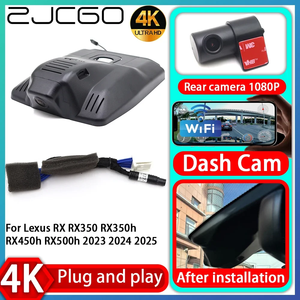 

ZJCGO UHD 4K 2160P Plug and Play DVR Dash Cam Video Recorder For Lexus RX RX350 RX350h RX450h RX500h 2023 2024 2025