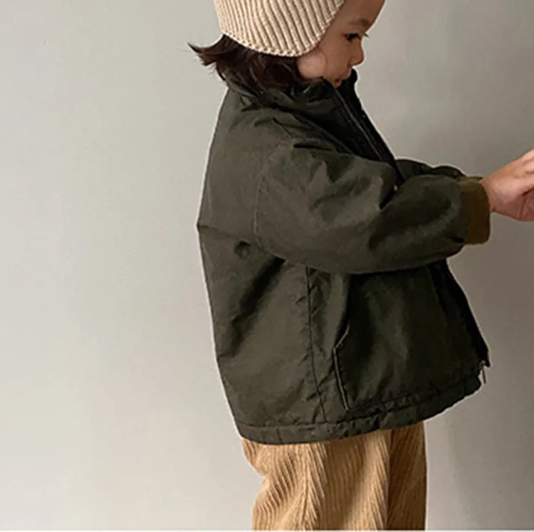 2020 Winter Hot Fashion Classic Wash Zipper Tooling Parent-Child Jacket   children clothes