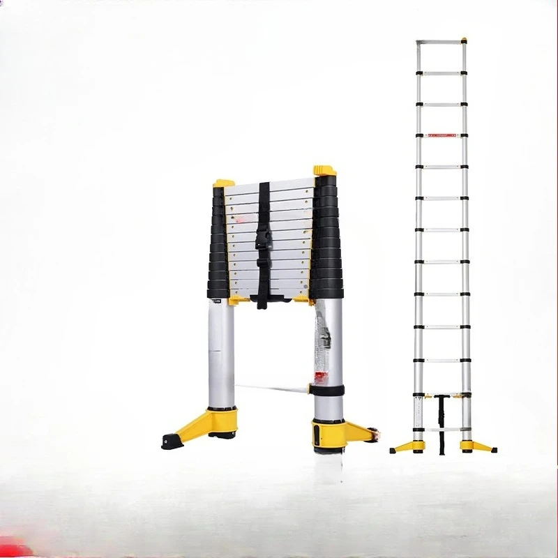 

Thickened aluminum alloy telescopic straight ladder