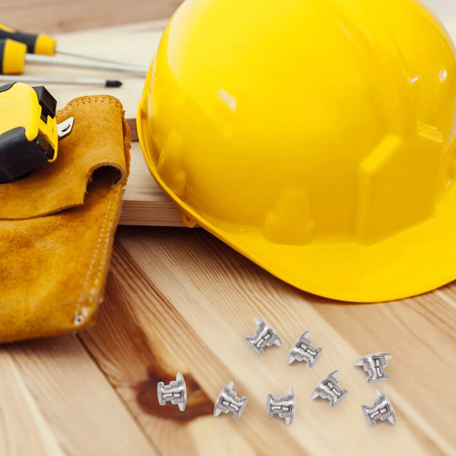 

8Pcs Safety Hard Hat Liner Buckle Replacement Iron Accessories Visor Studs for Construction Site
