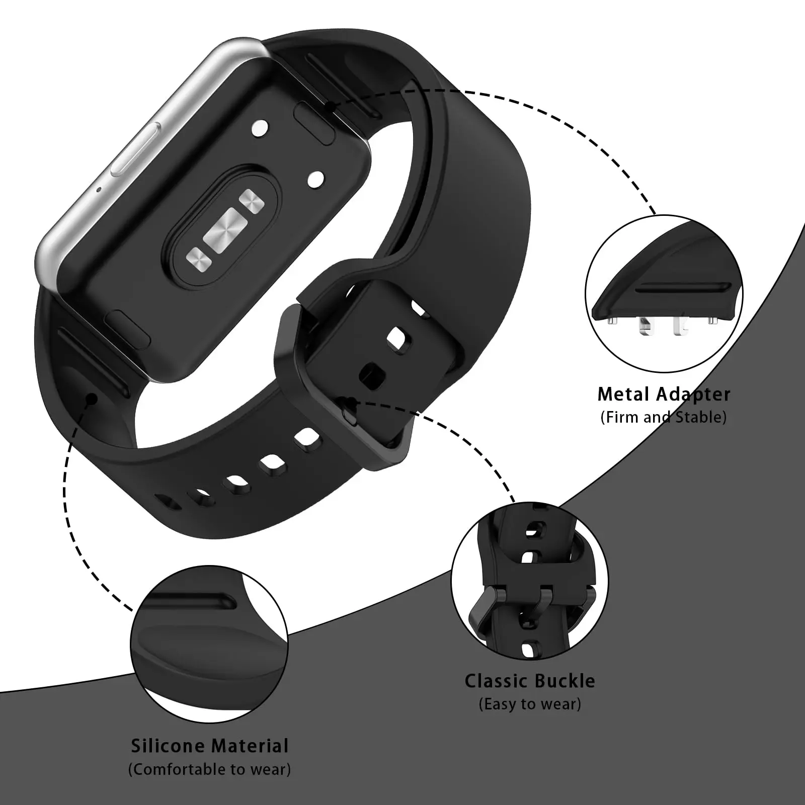 Silicone Strap for Samsung Galaxy Fit3 Band Smart Watch Accessories Sport Rubber Bracelet Official-website Replacement Watchband