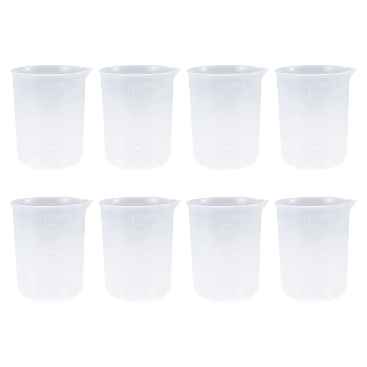 

20Pcs 300Ml Wide Mouth Beaker Cup Easy to Clean Graduated Measurement for Daily Use Plastic Beaker Cup Plastic Measuring