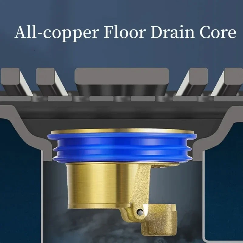 Floor Drain Core, All Copper, Odor Proof Core, Drain Guard Sewer Backflow Preventer, Deodorization Drain Plug Hair Stopper, Hair