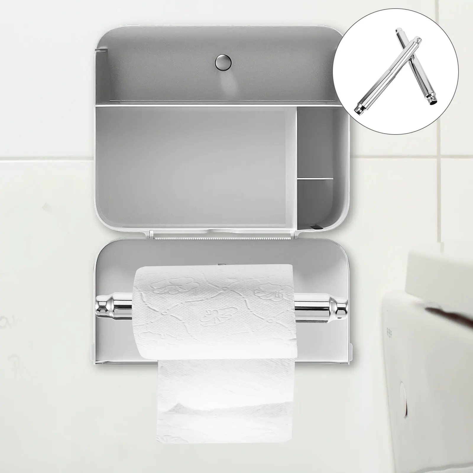 

Toilet Paper Holder Replacement Ceramics Roller Stainless Steel Rod Commercial Spring Loaded