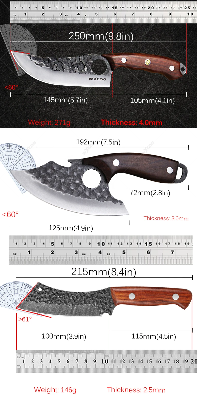 Stainless Steel Boning Knife Professional Butcher Knife Kitchen Knife Kitchen Tools Cookware for Kitchen Convenience with Cover