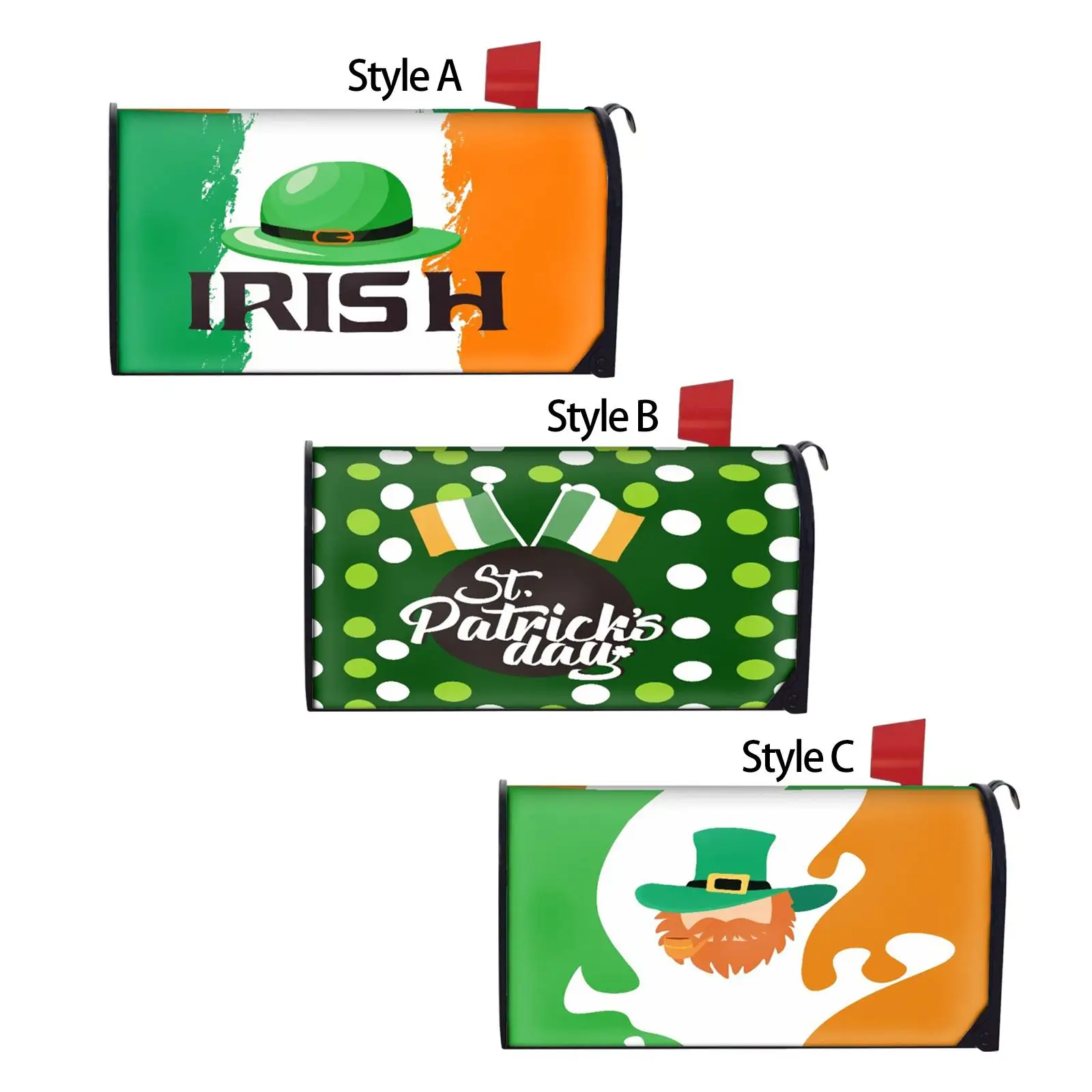 ST. Patrick's Day Mailbox Cover Standard Size 21x18 in for Garden Holiday