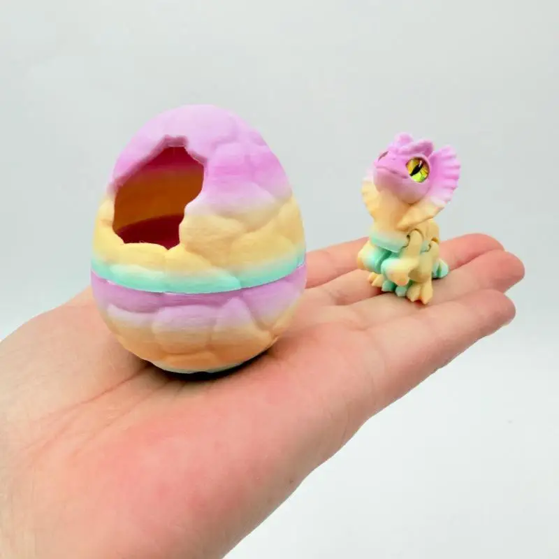 3D Printed Cracked Dinosaur Egg Triceratops Model for Playroom Decor view 5