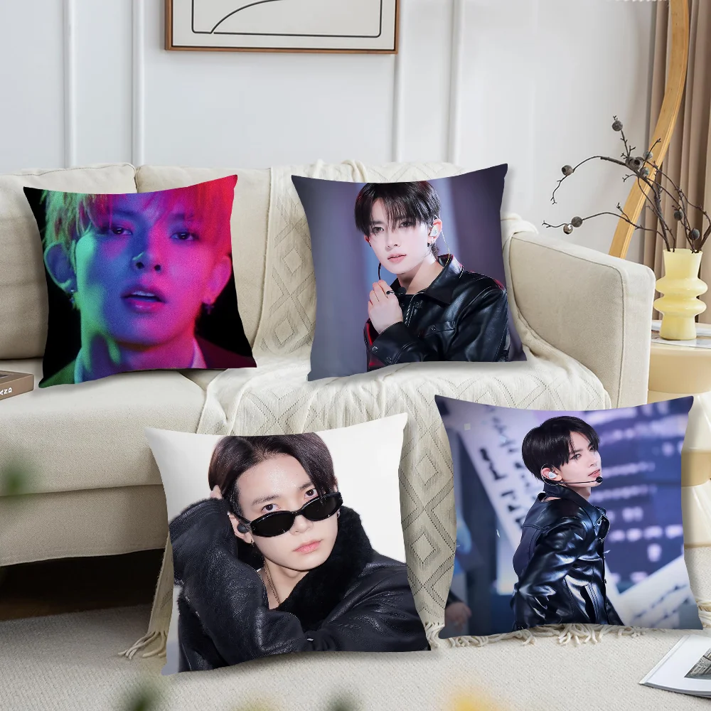 Singer Lee H-Heeseung Pillow Case Square Cushion Room Bedroom Headboard Sofa Living Backrest Cushion Nap Time