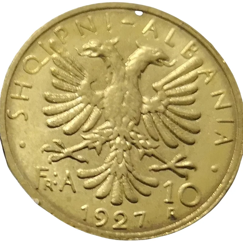 1927 Albania 10 Franga Ari-Zog I Gold Copy Coin