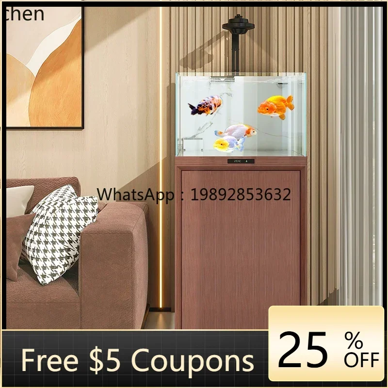 

YG10ultra-white glass intelligent bottom filter square tank, fish tank living room new small stream tank aquarium