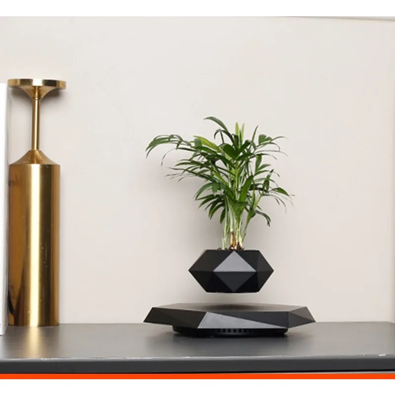 Novel magnetic levitation desktop flower pot, simple flower pot, home magnetic levitation potted ornaments