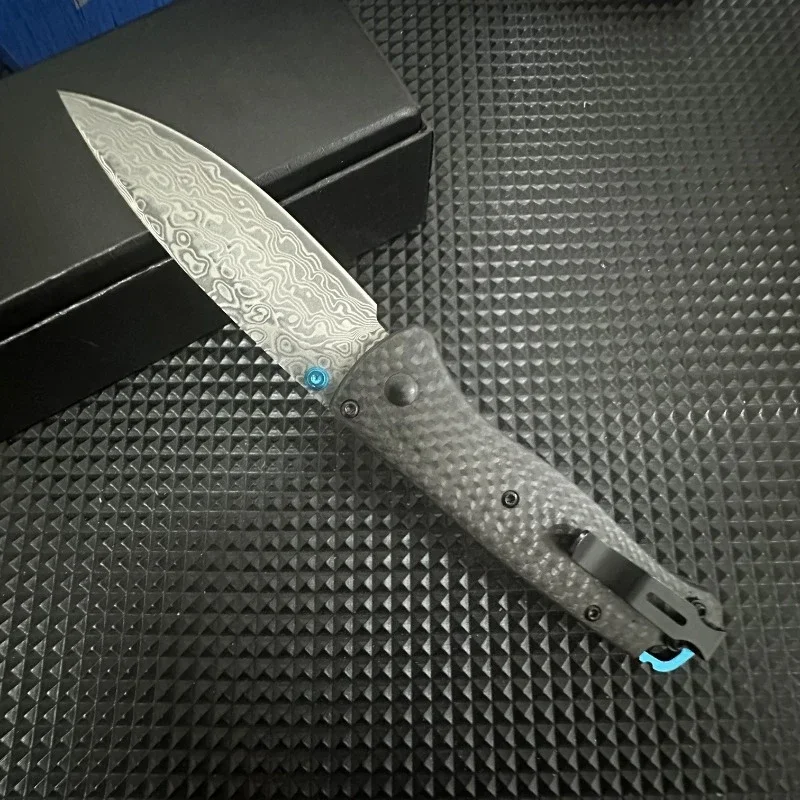 Tacticcal BM 535 Pocket Knife Damascus Handle High Quality Camping Outdoor Survival Portable EDC Utility Multi-purpose Knives
