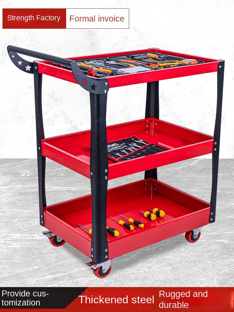 

Tool carts, trolleys, two and three floors of mobile, multi-functional auto repair and maintenance plant workshops, thickened st