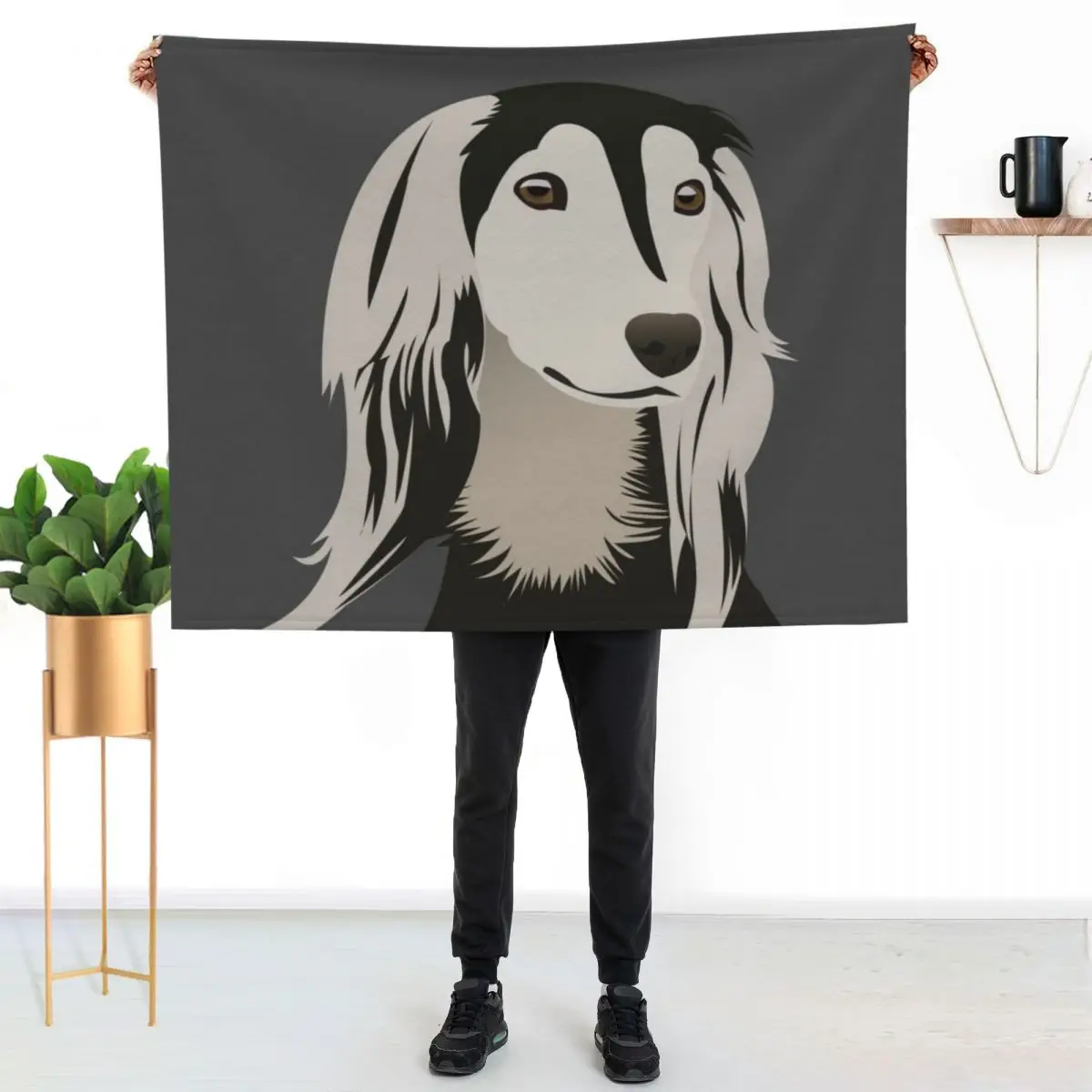 Saluki Dog Throw Blanket Bed Flannel Fabric Plaid For Baby Soft Big Bed covers Blankets