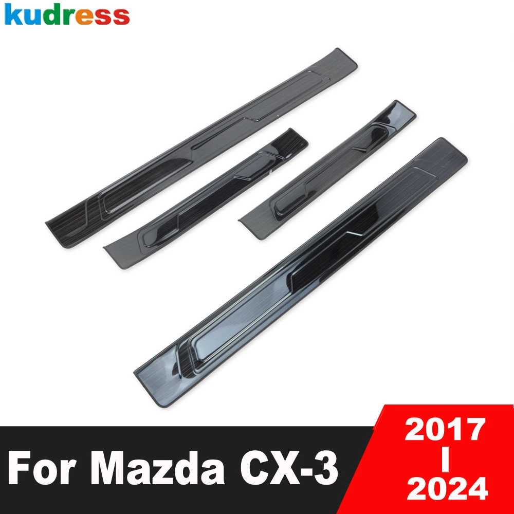 For Mazda CX-3 CX3 2017-2020 2021 2022 2023 2024 Stainless Door Sill Scuff Plate Cover Trim Welcome Pedal Guard Car Accessories