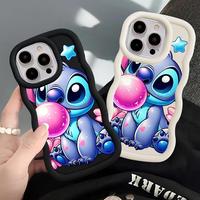 Soft TPU Case for Xiaomi Redmi Note 10s 9s 14 13 14 Pro Plus 10Lite 8 9 10 11 12 Pro Disney Stitch Blowing Bubbles 