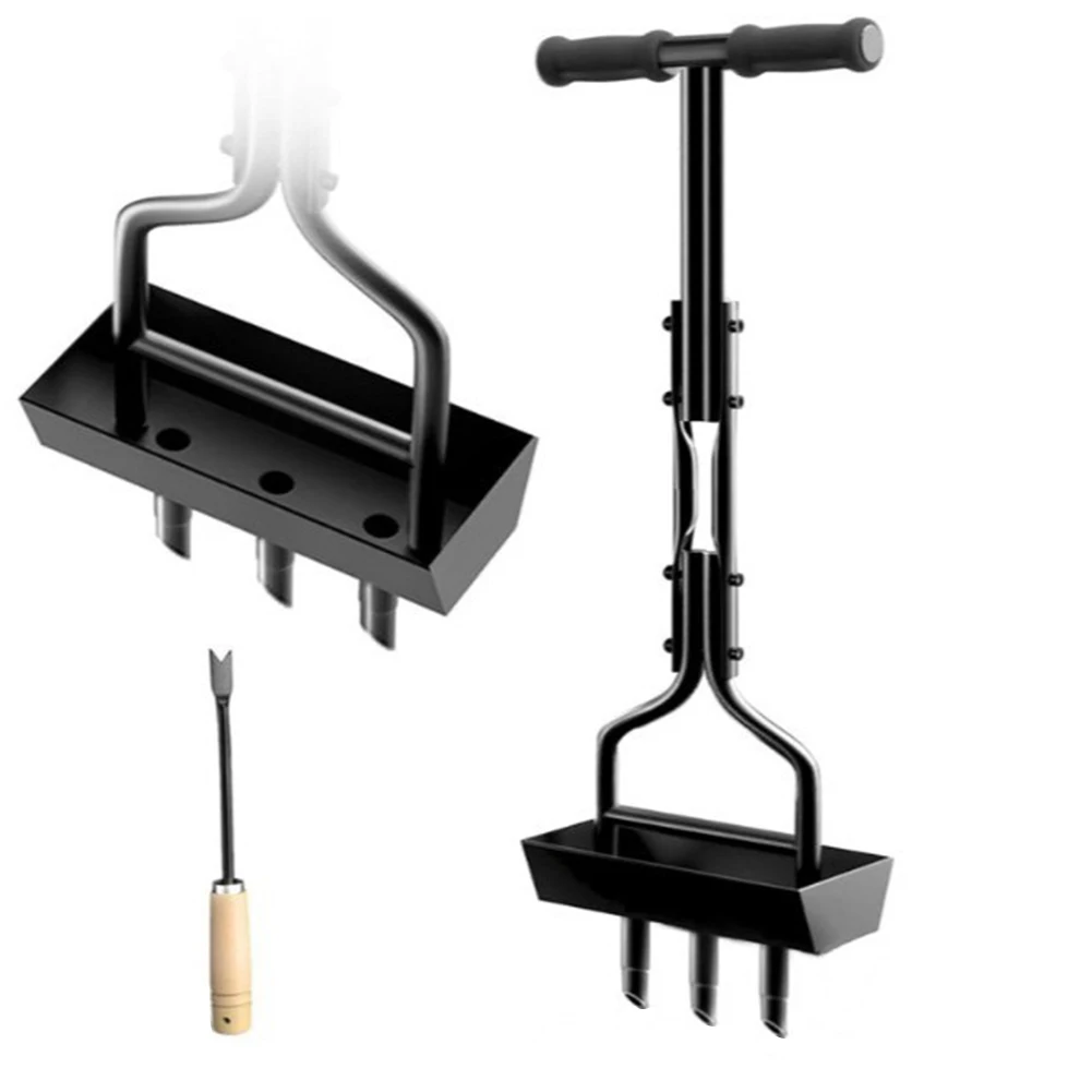 مهوية العشب اليدوية مهوية التوصيل مع أداة تنظيف أداة تهوية العشب أداة تهوية البستنة للعناية في ساحة الحديقة #2