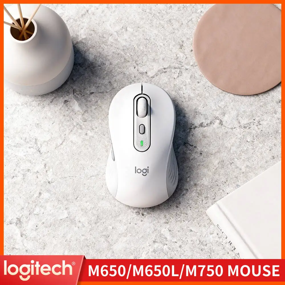 Logitech M650/M650L Wireless Ergonomic Mouse - Dual Connectivity, 4000 DPI Sensor, 90% Reduced Noise, 20-Month Battery
