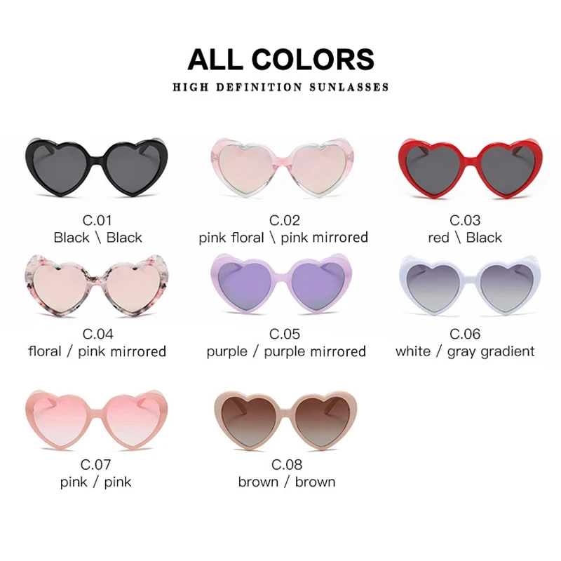 Gafas de sol polarizadas con forma de corazón para mujer, anteojos de sol con gradiente Retro, protección UV400, Unisex