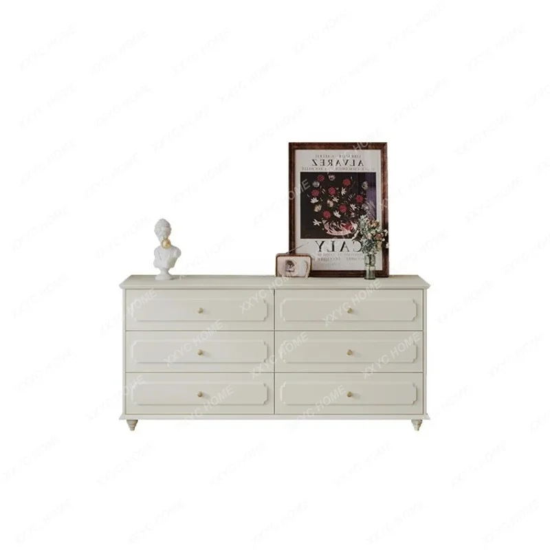 XX L Cream Style Eight Spares Cabinet Storage Cabinet Tailstock Living Room Vintage Storage Vertical Chest of Drawers