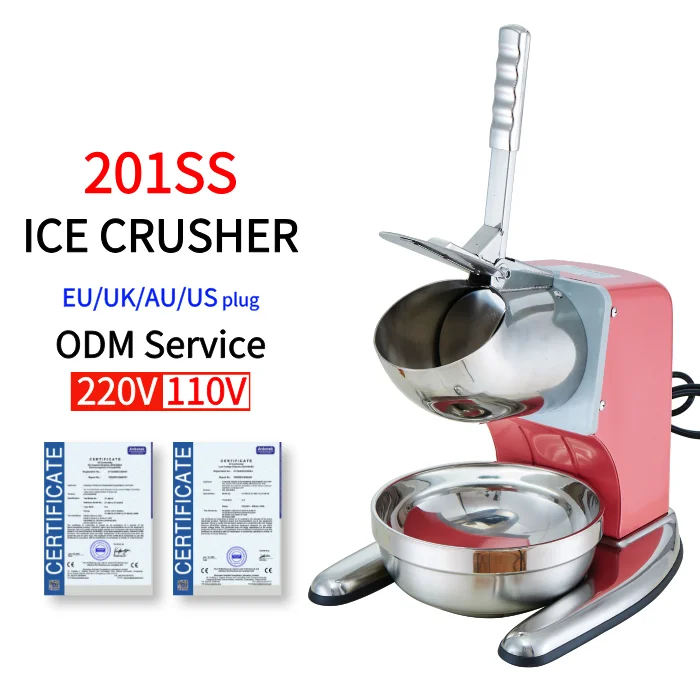 Commercial Snow Ice Machine, 2kg/Minute Output, Slush Bingsu Maker, Snowcone Machine, High Efficiency Shaved Ice Maker