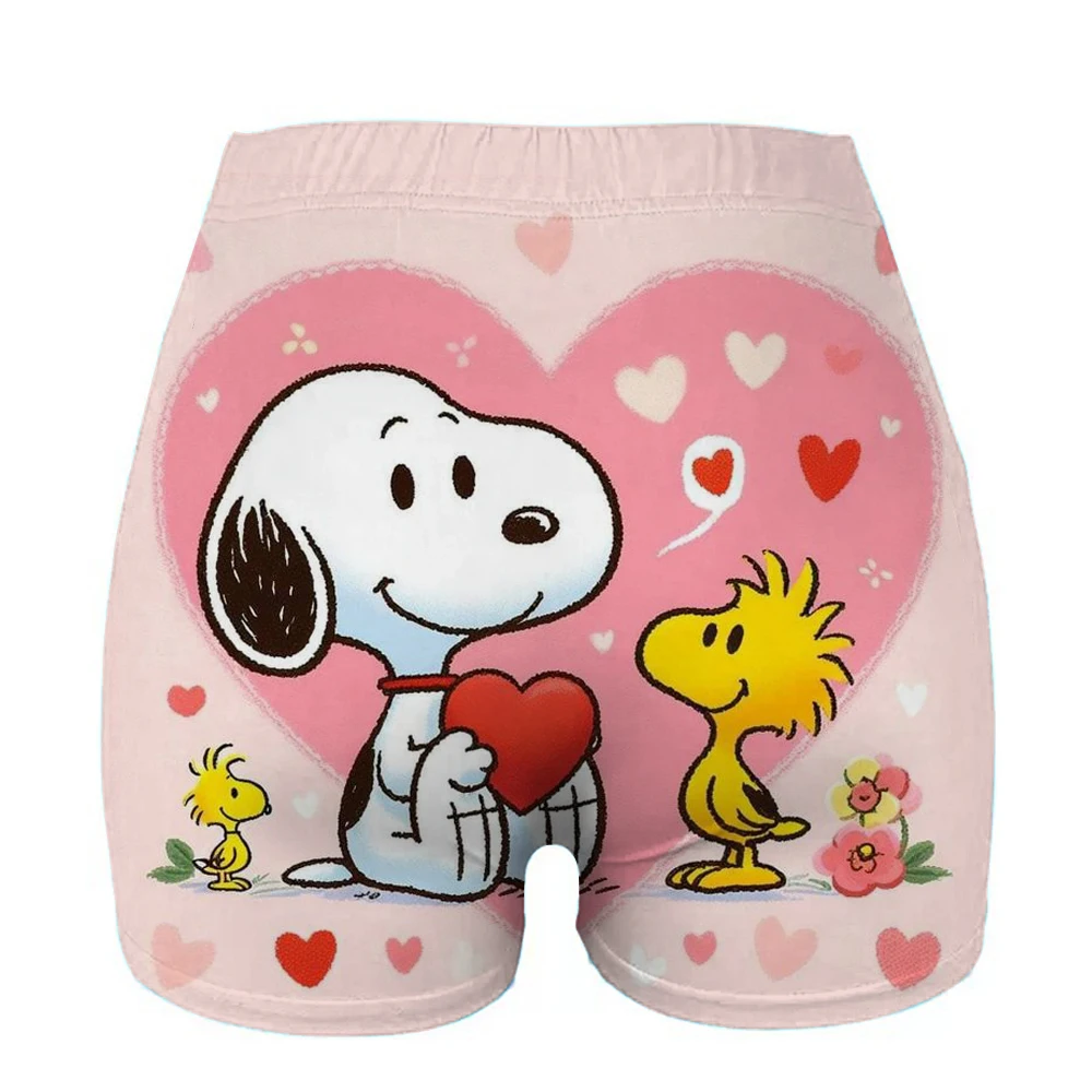 Mickey Friends Pattern High Waist Yoga Tight Shorts for Women Sports Fitness Workout Gym Leggings