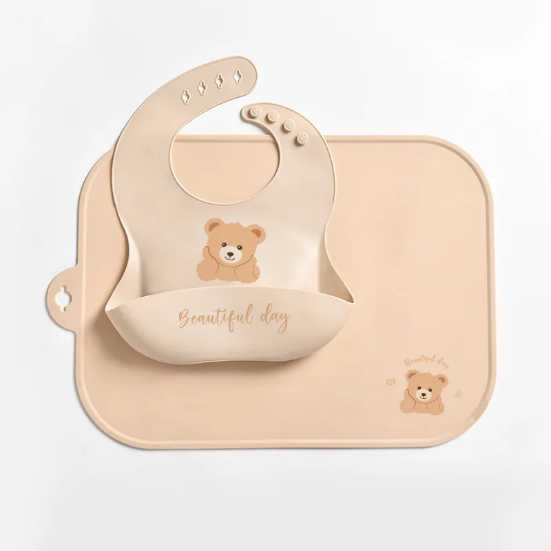 1PCS Silicone Printing Placemat, Baby Cartoon Placemat, Non-slip Insulated Kitchen Table Mat, Easy To Clean and Foldable