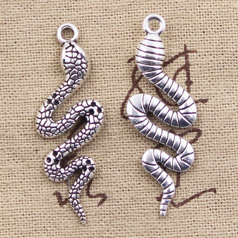 10 sztuk Charms wąż kobra 42x14mm antyczne srebro kolor Plated wisiorki dokonywanie DIY Handmade tybetański srebrny kolor biżuteria