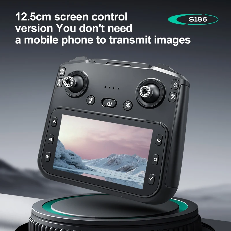 2025 S186 Drohne, professionell, 4K HD, Dual-Kamera, Fotografie, bürstenlos, faltbar, 12,5 cm großer Bildschirm, RC-Quadcopter, Jungenspielzeug, Geschenke