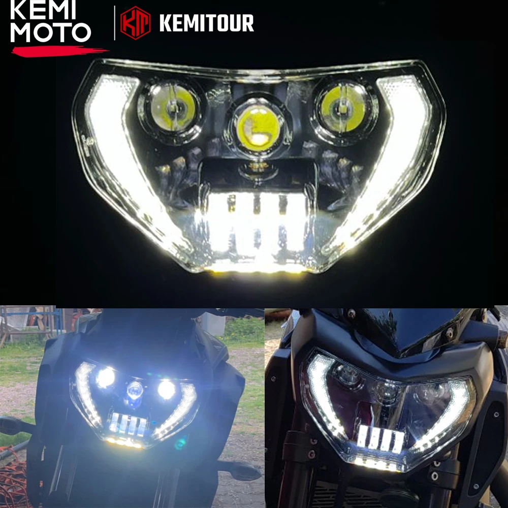 Image of MT09 MT07 Scheinwerfer Wasserdichter Motorrad-Scheinwerfer DRL LED-Scheinwerfereinheit für MT 07 MT-07 2018 2019 MT 09 MT-09 2014-2016