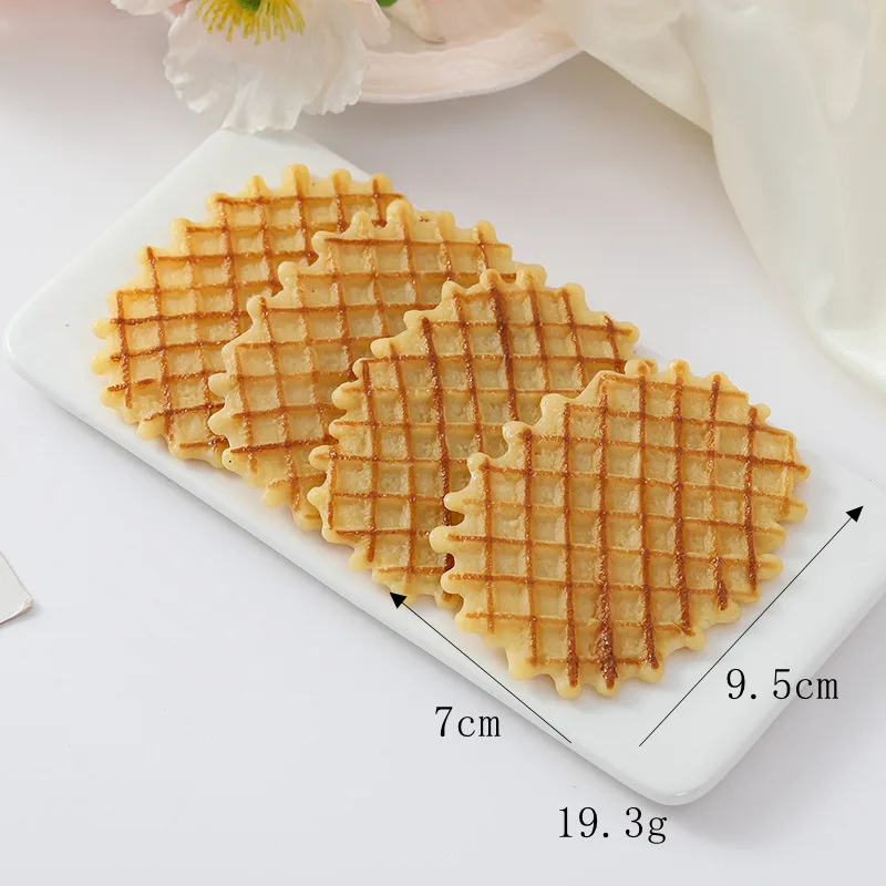 5 stks Kunstmatige Cookie Wafel Model Nep Voedsel Nep Taart Dessert Biscuit Tafel Kinderen Foto Props Home Decor Met Sleutelhanger