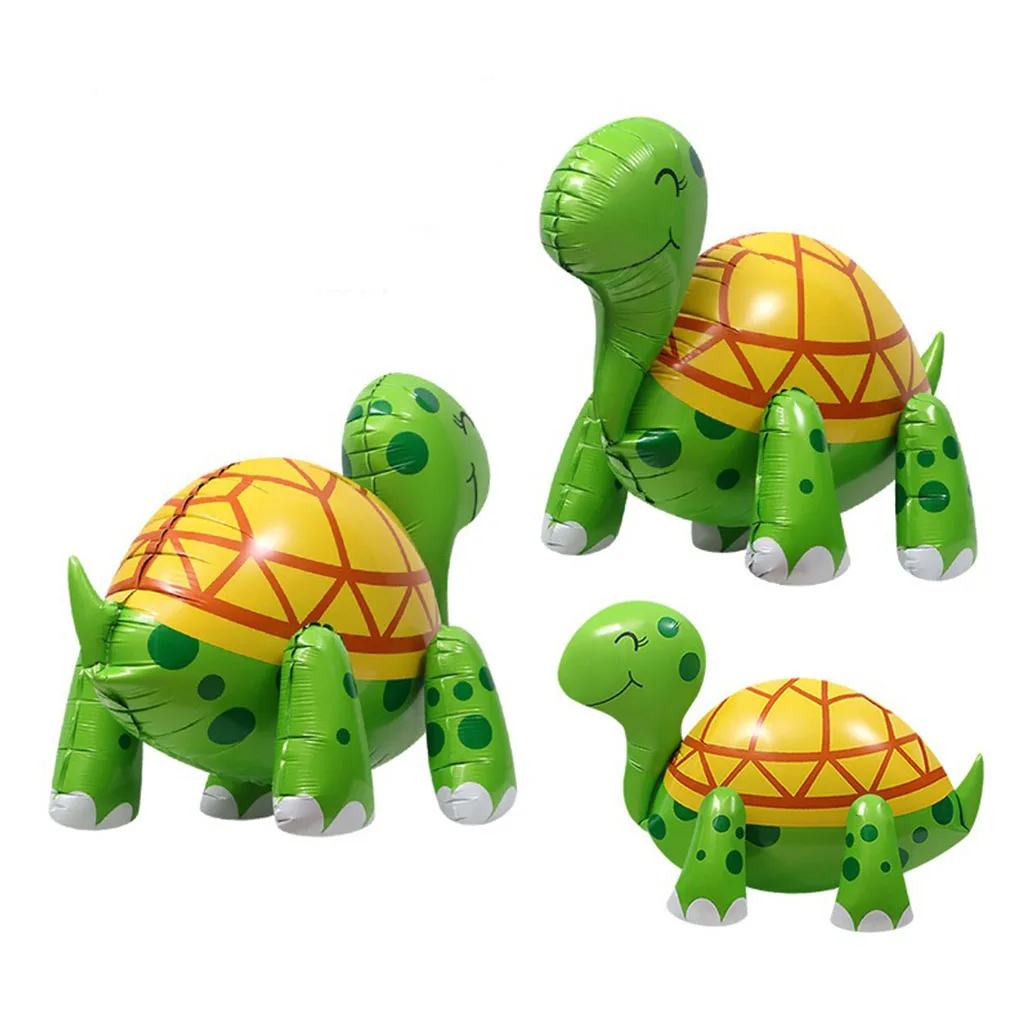 

4D Cartoon Turtle Foil Balloon Jungle Animals Ballon Safari Happy Birthday Party Decor Kids Boy Girl 1st 2nd 3rd Turtle Balon