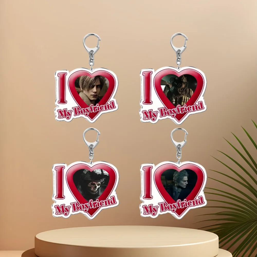 

Diy Creative Acrylic Keychain I LOVE MY Boyfriend Personality Funny Backpack Pendant Women Accessories Jewelry Holiday Gifts