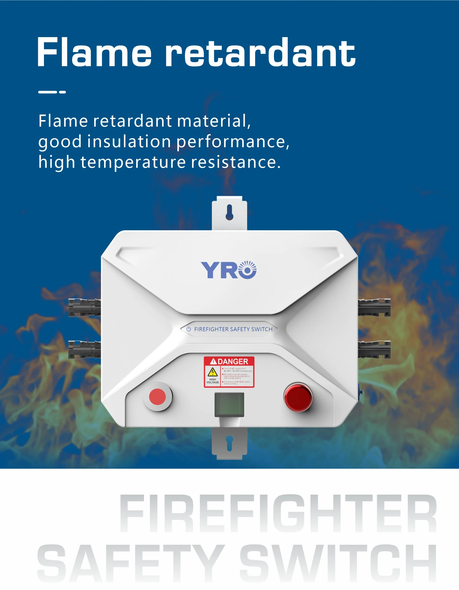 YRO Rapid Shutdown Solar System Fireman Safety 1500V DC Solar Rapid Shutdown Device Firefighter Safety Switch 1-2 String PV