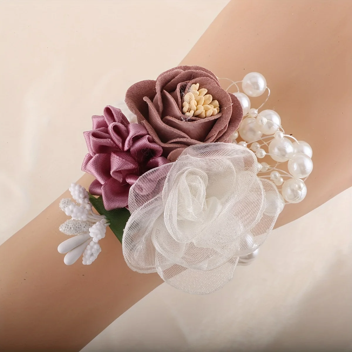 1Pc Bridesmaid Wrist Flower, New Bride's Korean Wedding Simple Sisters' Hand Garland, Wedding Celebration Articles Wrist Cors