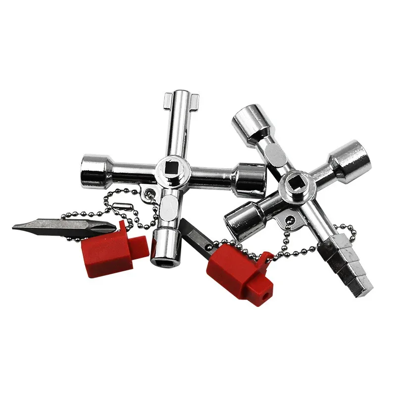 

Multifunction Cross Switch Square Key Wrench Alloy Universal Triangle For Elevator Electrical Cupboard Box Train Cabinet