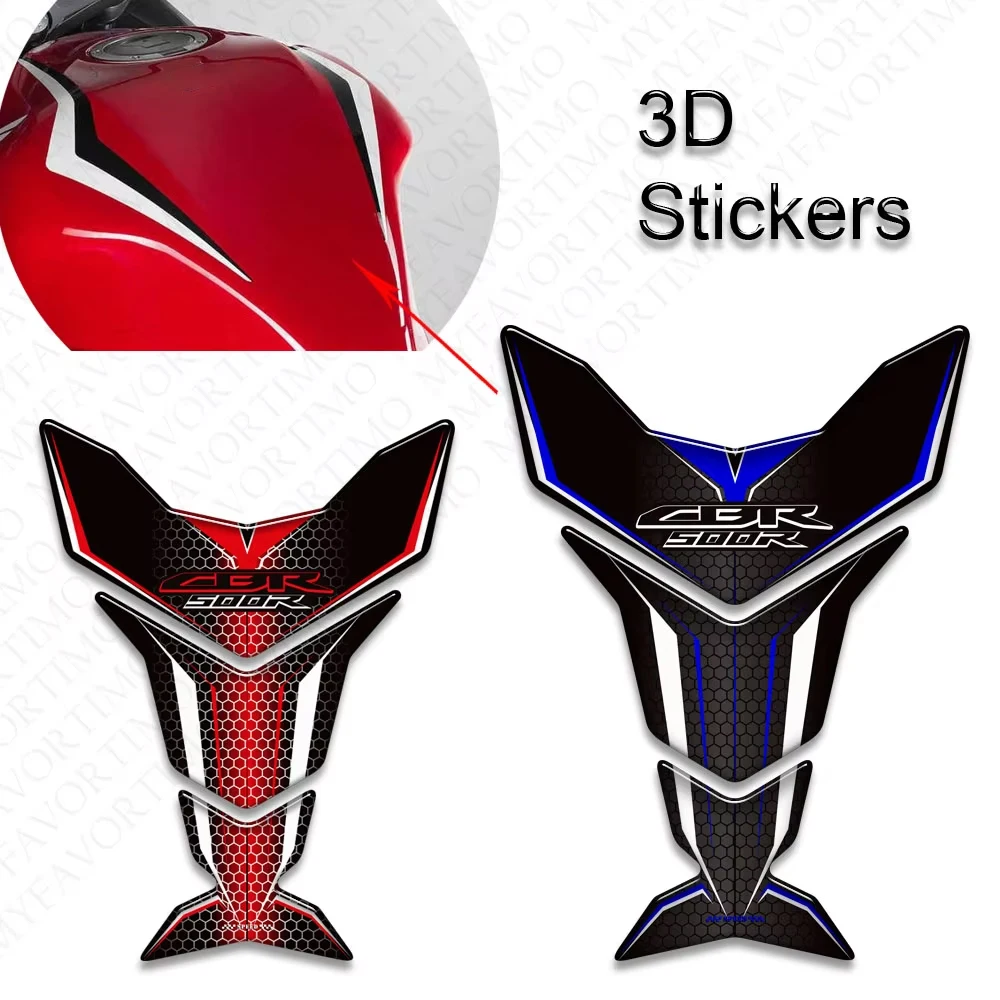 

For Honda CBR500R CBR 500 R 500R Motorcycle Tank Pad Grips Protector stickers 3D resin Fish Bone decals kit