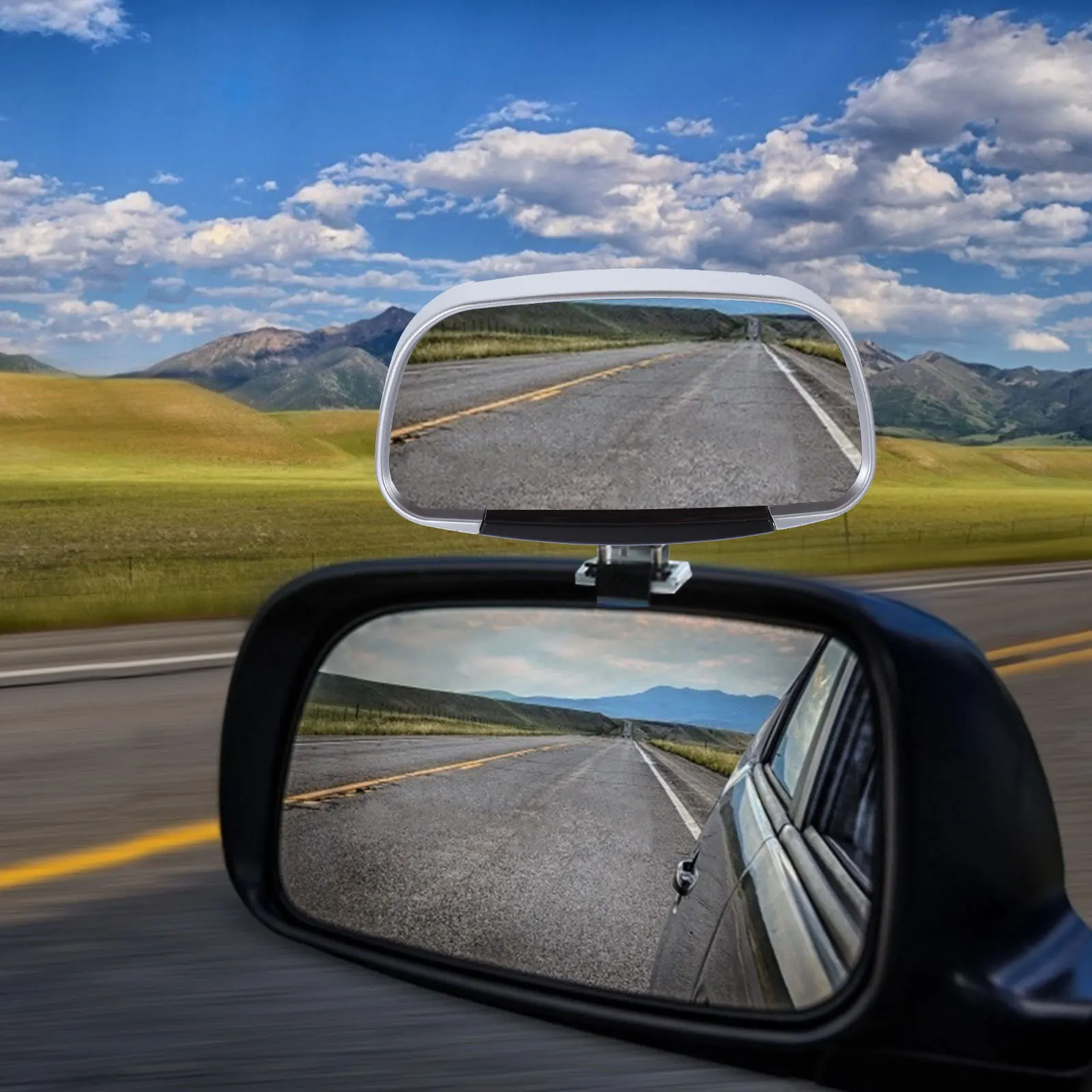 

1Pcs Rearview Mirror Auxiliary Lens Premium Plastic Glass Construction Wide Angle Blind Spot for Car Side Mirror