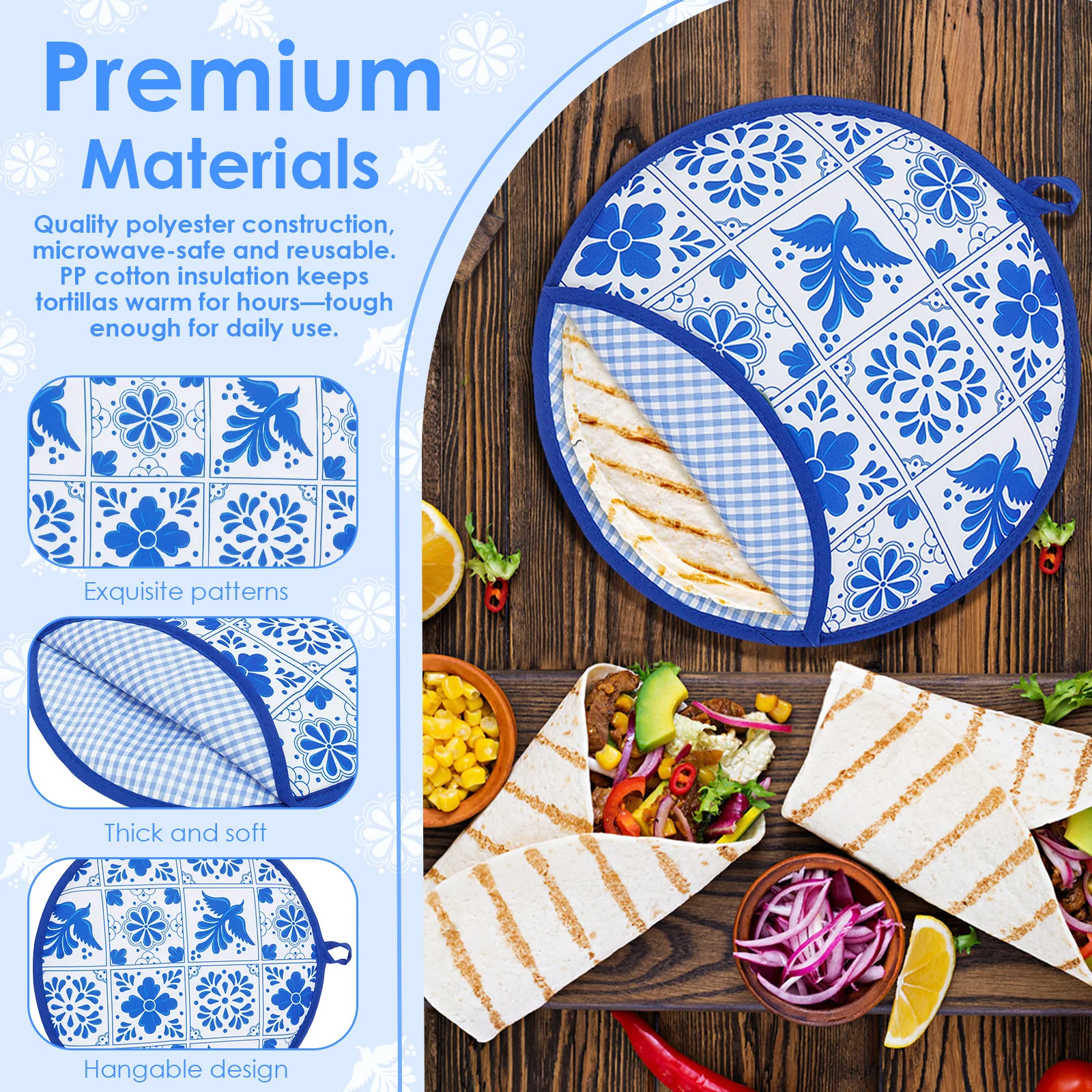 قطعتان من حقيبة تسخين التورتيل - مراجعة Tortilla Warmer Cloth وسعره