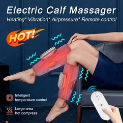 Electric Calf Massager Muscle Vibration Leg Air Compression Wireless Smart Foot Air Pressure Massage Hot Compress Pain Relief