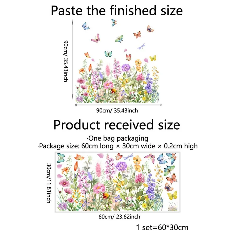 Spring Window Stickers Flower Butterfly Static Glass Stickers Decorative Painted Flower Decal Kids Room Sun Catcher Wallpaper view 6