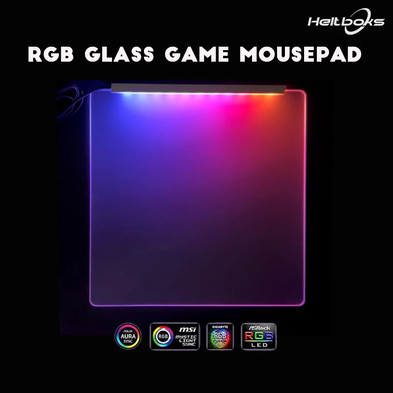 ARGB Luminous mouse pad game FPS mouse pad tempered glass motherboard lighting 5V3pin synchronization