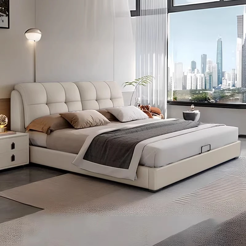 

Design Simple Bed European Luxury Sleeping Double Headboards Modern Bed Sleeping Bedroom Letto Matrimoniale Unique Furniture