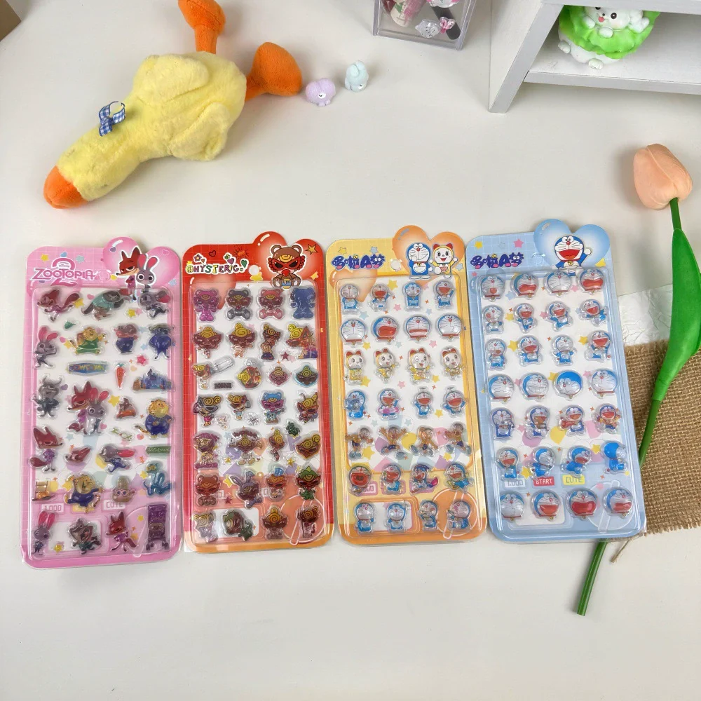 Lovely 3D Doraemon Embossed Stickers Cartoon DIY Motivationa